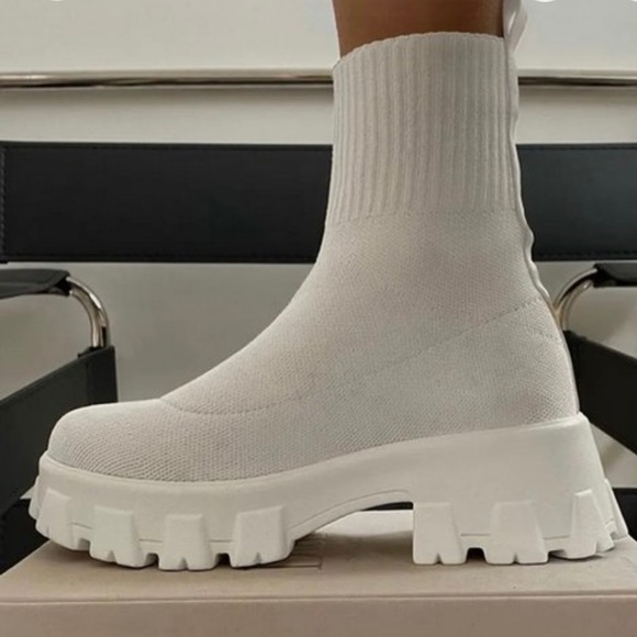 Shoes - All White Ankle Boots